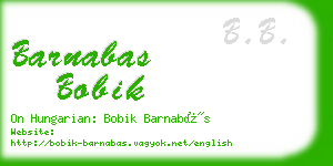 barnabas bobik business card